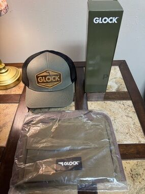 GLOCK Olive and Black Trucker Hat with Patch Logo